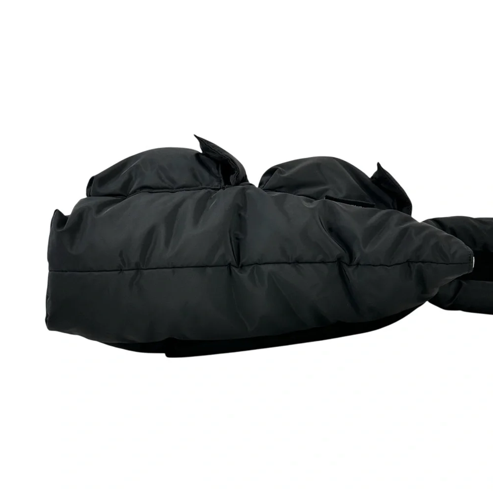 DAGNE DOVER Jemi Cargo Puff Tote - Black Nylon Puffer Tote Bag Laptop Bag